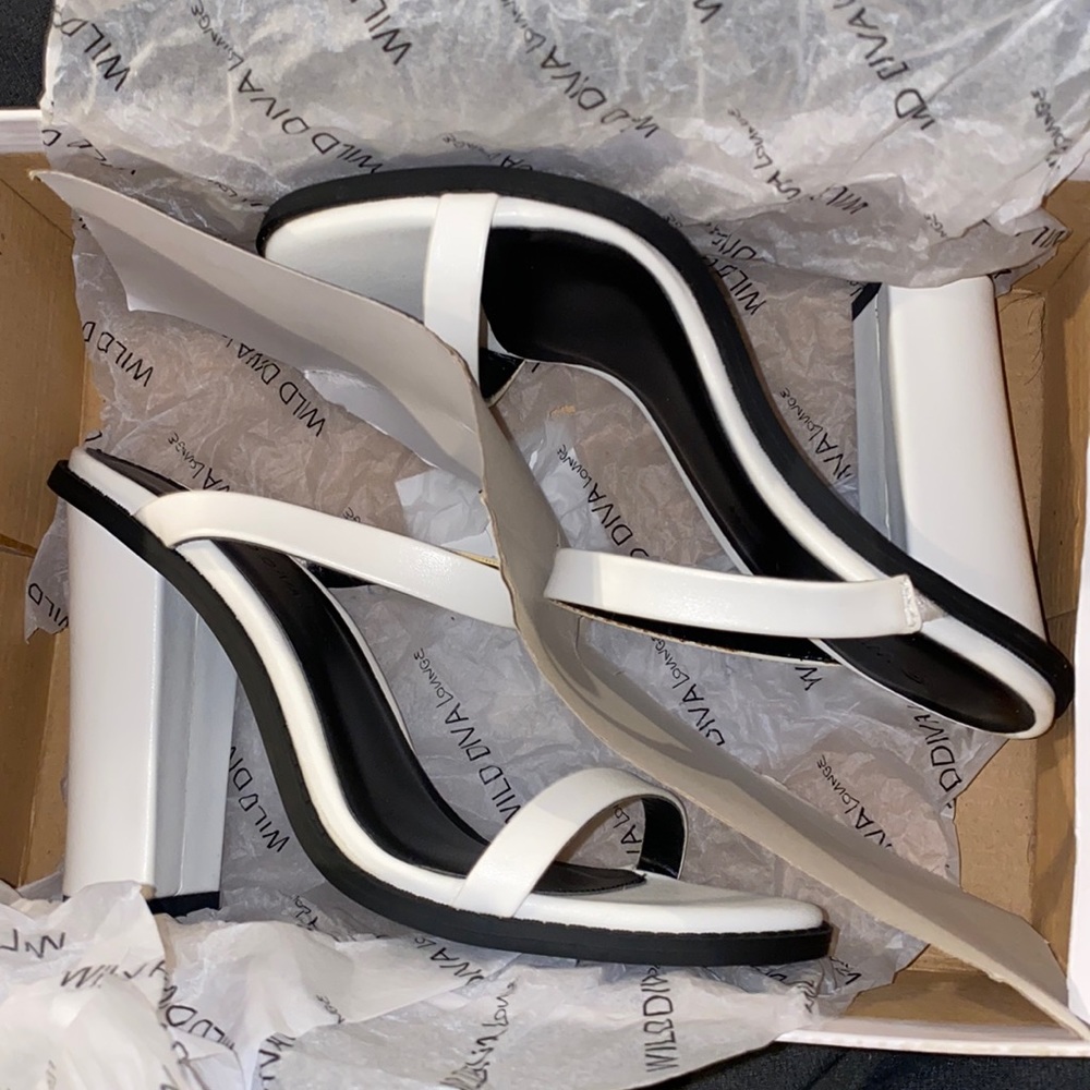 Wild Diva Black and White Heels